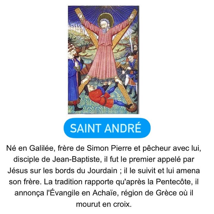 Saint André : célébration le 30 novembre