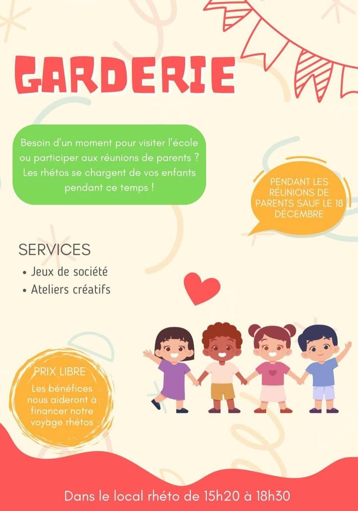 Garderie innovante par les rhétos