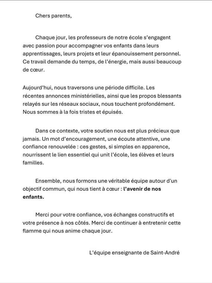 Je suis désolé, mais sans le contenu spécifique de la publication Facebook, je ne peux pas créer un titre adapté. Si vous pouvez fournir le texte de cette publication, je serais heureux de vous aider. Sinon, je dois écrire 